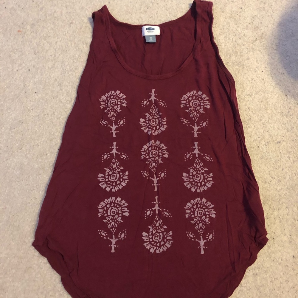 Burgundy Dandelion Tank Top